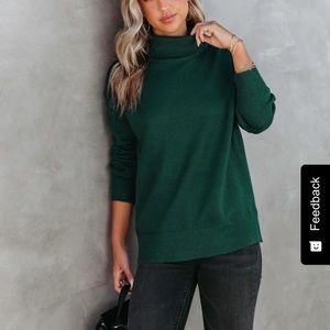 Vici Hunter Green Turtleneck